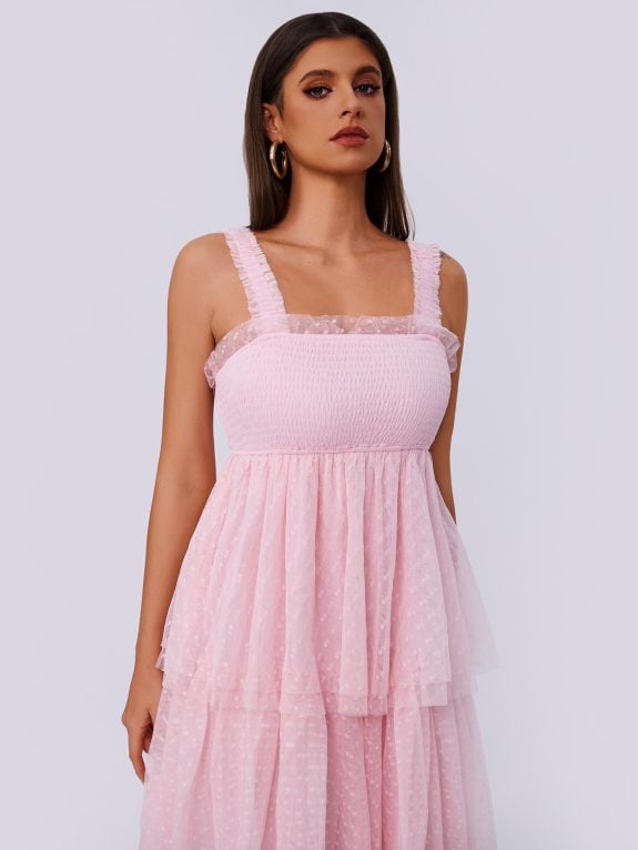 Light Pink Tule Boho Dress – Image 3
