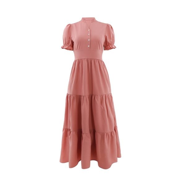 Casual Short Sleeve V neck Boho Dress - Image 2