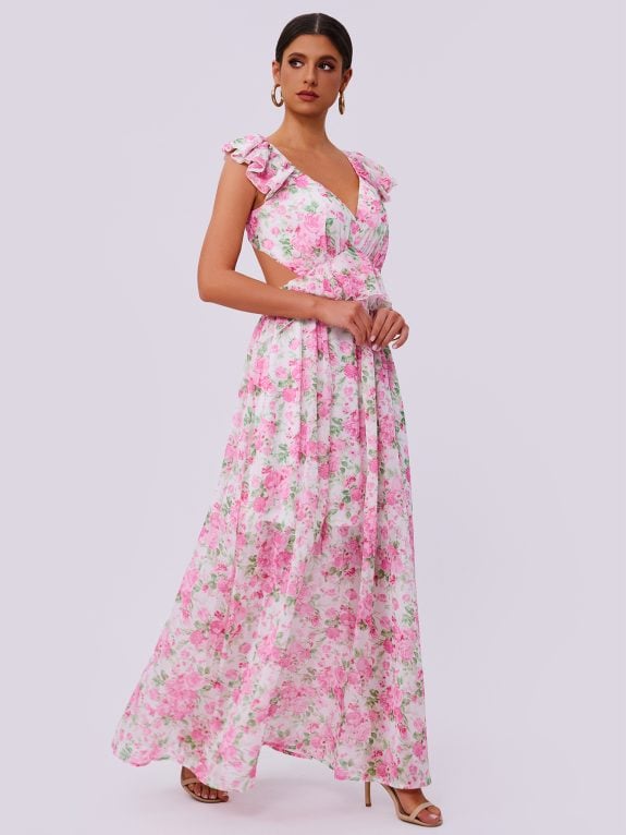 Summer Elegance Women Floral Printed Hem Long Women Clothing - Image 5