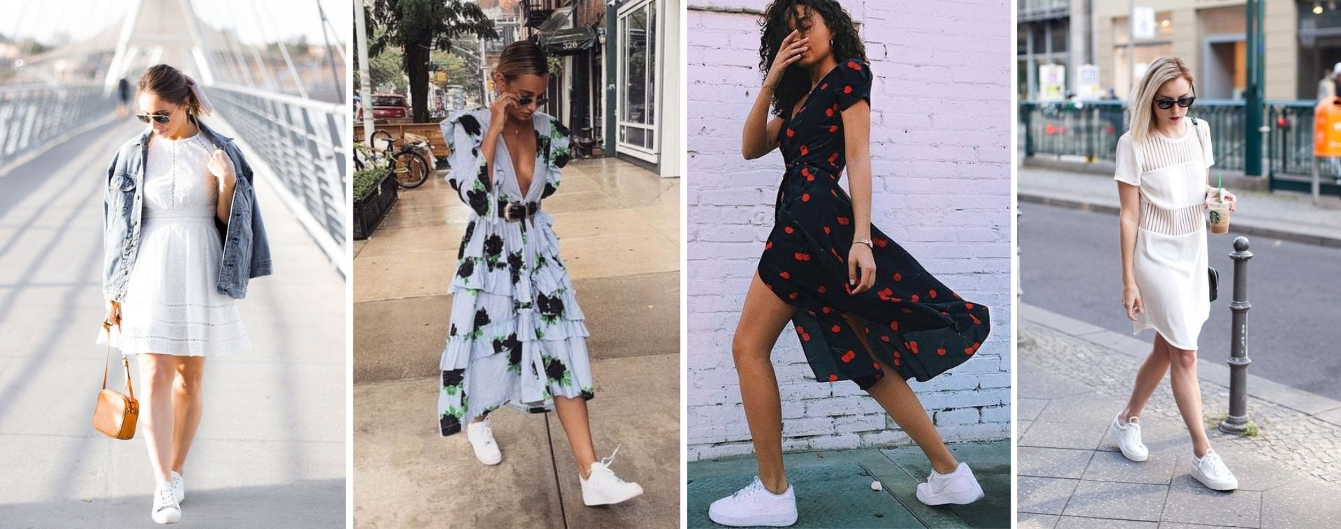 white sneakers dress