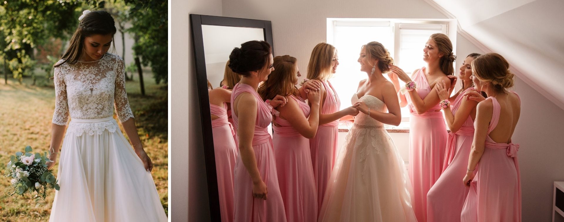 novia con vestido de damas de honor